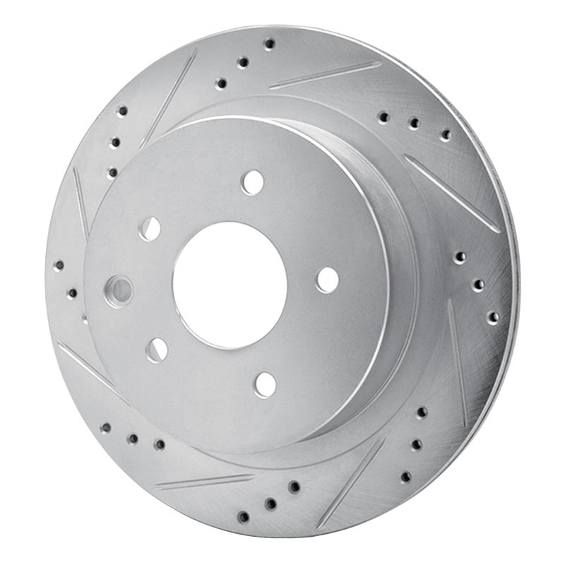 R1 Concepts R1 02-25 Infiniti G35 Rear Left Drilled & Slotted Silver Brake Rotor