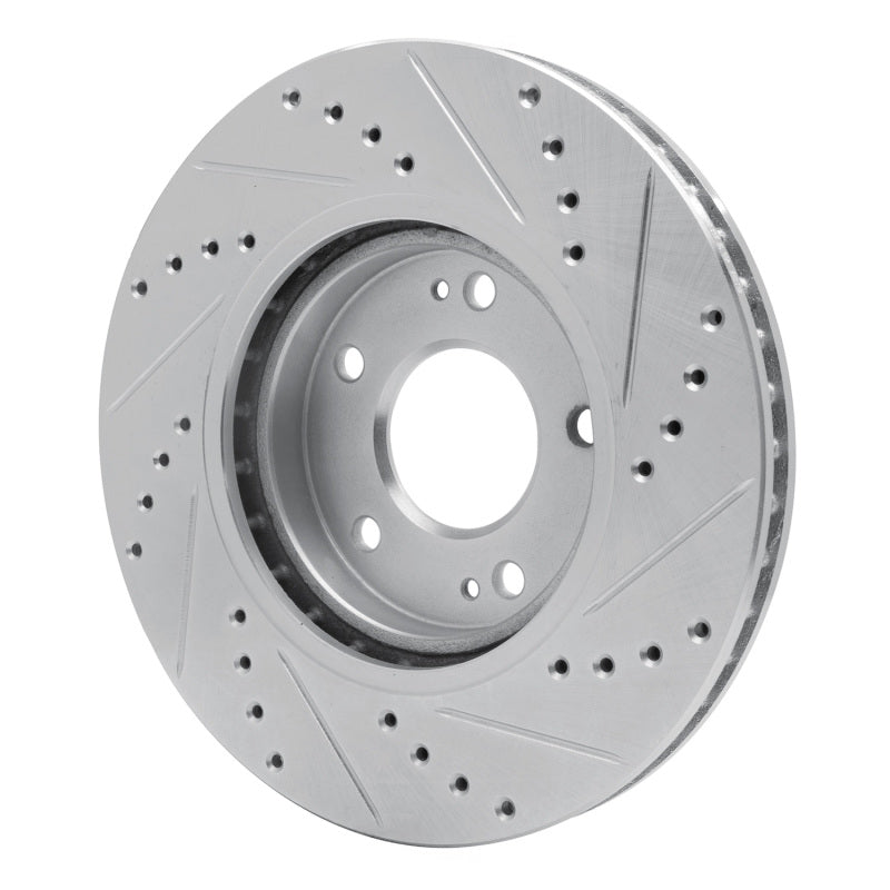 R1 Concepts R1 01-06 Hyundai Santa Fe Front Left Drilled & Slotted Silver Brake Rotor