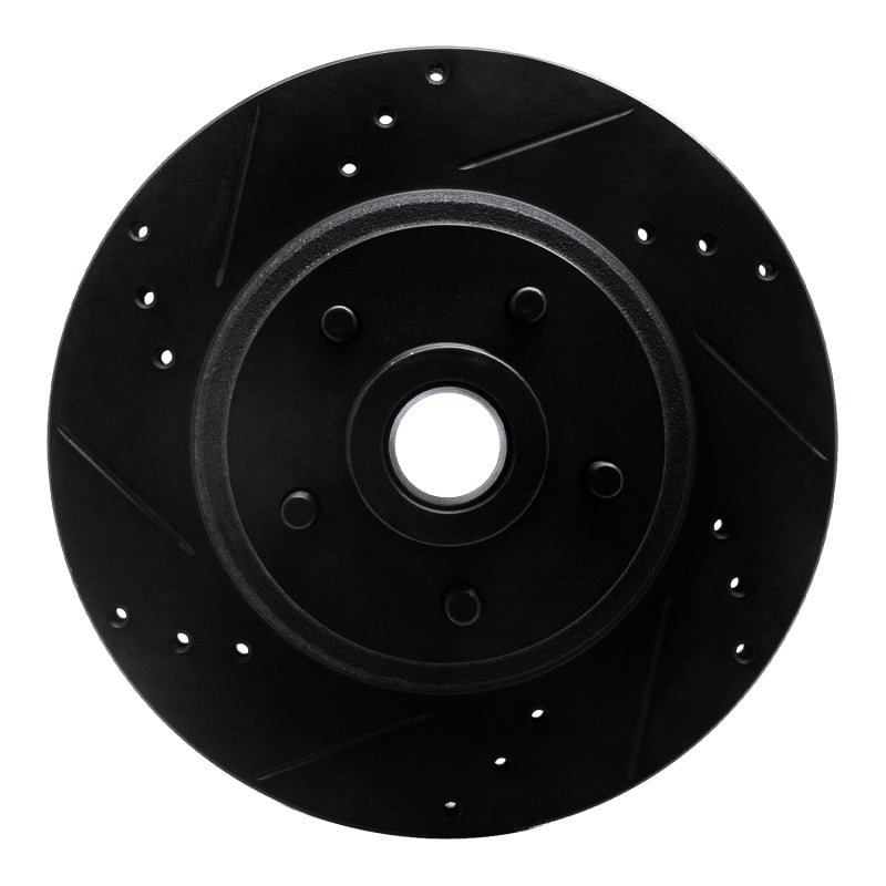 R1 Concepts R1 70-72 Ford Galaxie 500 Front Left Drilled & Slotted Black Brake Rotor