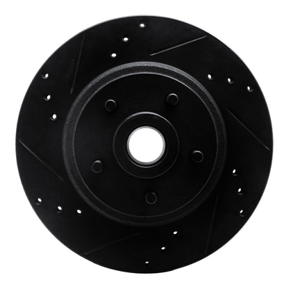 R1 Concepts R1 70-72 Ford Galaxie 500 Front Left Drilled & Slotted Black Brake Rotor