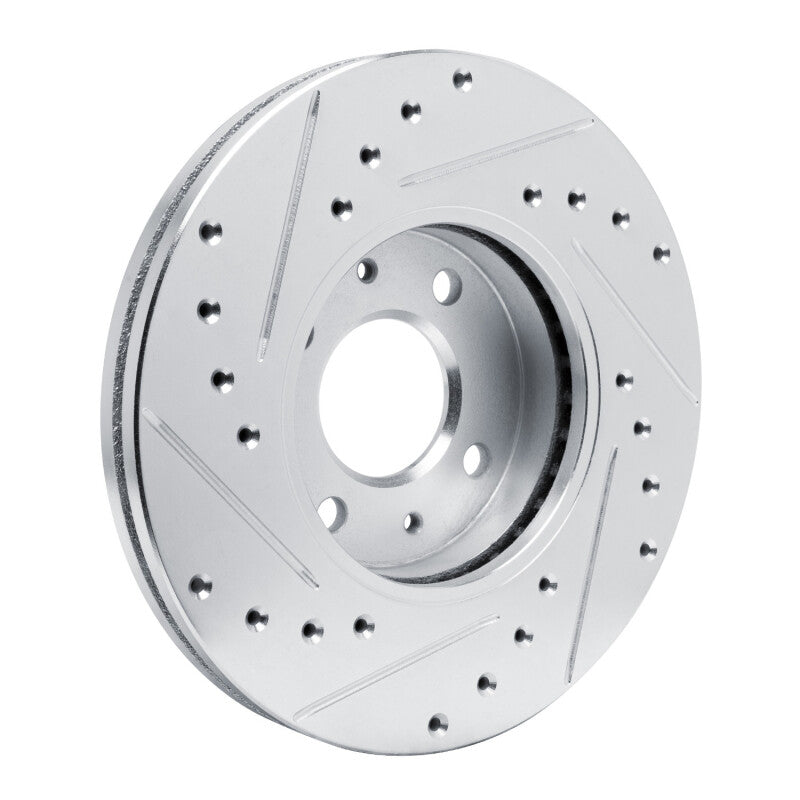 R1 Concepts R1 91-94 Nissan NX Front Right Drilled & Slotted Silver Brake Rotor