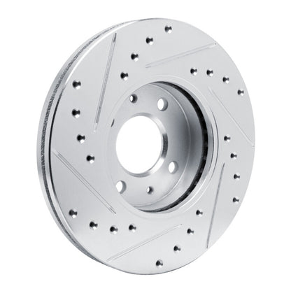 R1 Concepts R1 91-94 Nissan NX Front Right Drilled & Slotted Silver Brake Rotor