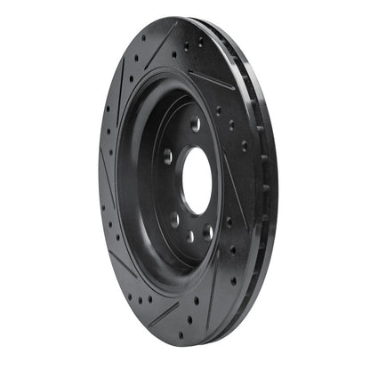 R1 Concepts R1 07-18 Volvo S60 Rear Right Drilled & Slotted Black Brake Rotor