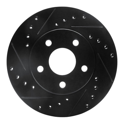 R1 Concepts R1 85-91 Buick Skylark Front Left Drilled & Slotted Black Brake Rotor