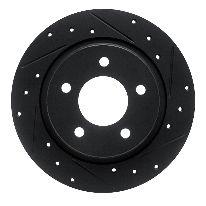 R1 Concepts R1 04-13 Mazda 3 Rear Right Drilled & Slotted Black Brake Rotor