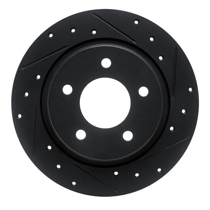 R1 Concepts R1 04-13 Mazda 3 Rear Right Drilled & Slotted Black Brake Rotor