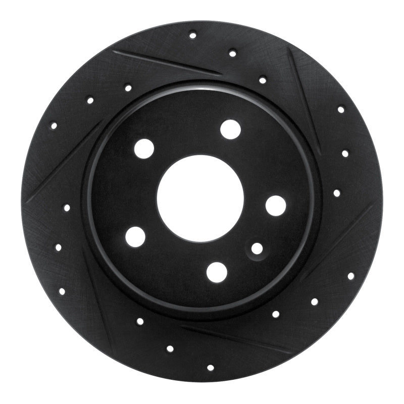 R1 Concepts R1 16-23 Chevrolet Cruze Rear Right Drilled & Slotted Black Brake Rotor