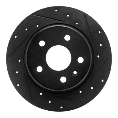 R1 Concepts R1 16-23 Chevrolet Cruze Rear Right Drilled & Slotted Black Brake Rotor