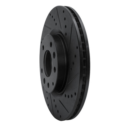 R1 Concepts R1 04-08 Mazda RX-8 Front Right Drilled & Slotted Black Brake Rotor