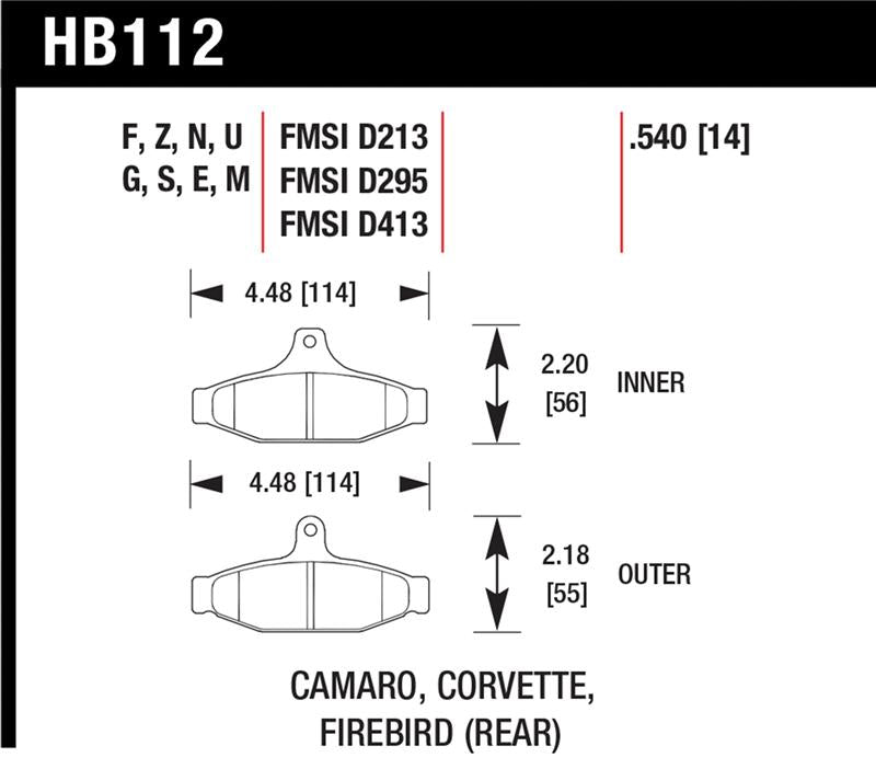 Hawk Performance Hawk 84-96 Corvette /88.5-97 Pontiac Firebird HP+ Street Rear Brake Pad