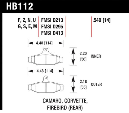 Hawk Performance Hawk 84-96 Corvette /88.5-97 Pontiac Firebird HP+ Street Rear Brake Pad