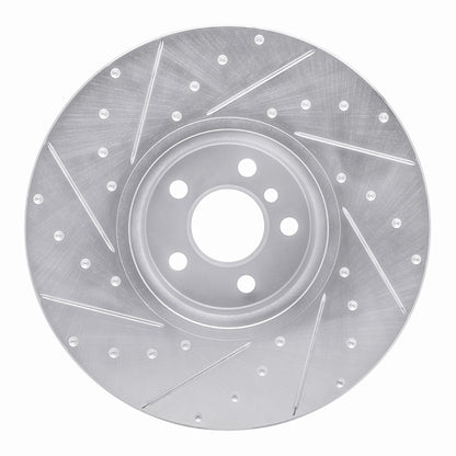R1 Concepts R1 16-25 BMW i4 Right Front Drilled & Slotted Silver Brake Rotor