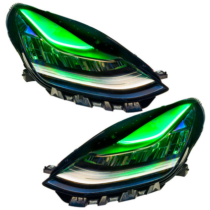 ORACLE Lighting Oracle 17-21 Tesla Model 3 Headlight DRL Upgrade Kit - ColorSHIFT w/o Controller