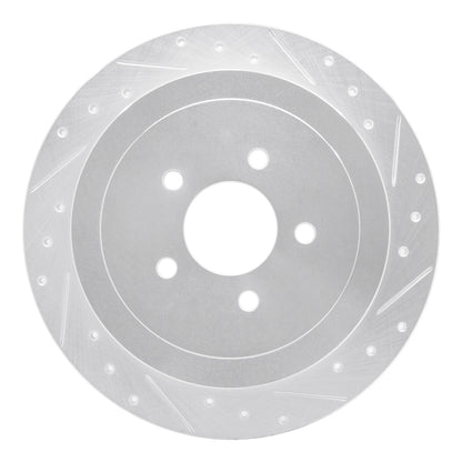 R1 Concepts R1 03-11 Lincoln Town Car Rear Right Drilled & Slotted Silver Brake Rotor