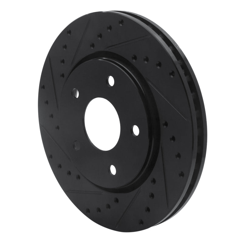 R1 Concepts R1 08-16 Chrysler Town & Country Front Left Drilled & Slotted Black Brake Rotor