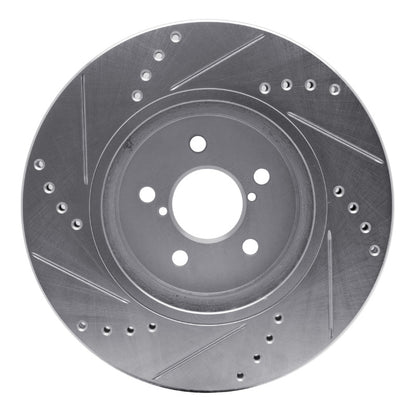R1 Concepts R1 17-23 Subaru Impreza Front Right Drilled & Slotted Silver Brake Rotor