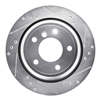 R1 Concepts R1 96-03 BMW 528I Rear Right Drilled & Slotted Silver Brake Rotor