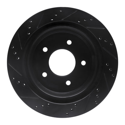 R1 Concepts R1 04-06 Ford E-150 Club Wagon Rear Right Drilled & Slotted Black Brake Rotor