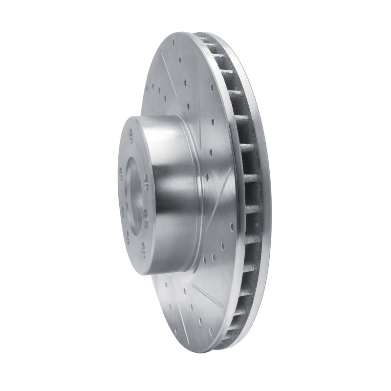 R1 Concepts R1 00-03 BMW 530I Front Right Drilled & Slotted Silver Brake Rotor