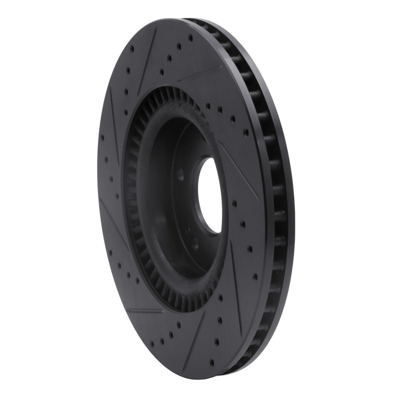 R1 Concepts R1 11-25 Hyundai Tucson Front Right Drilled & Slotted Black Brake Rotor