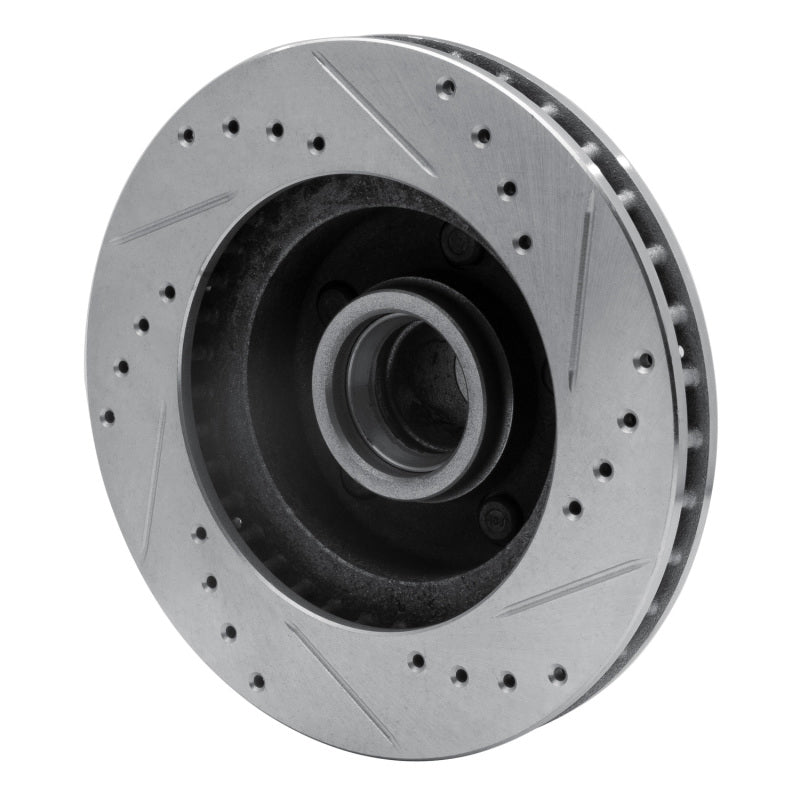 R1 Concepts R1 74-79 Ford Gran Torino Front Left Drilled & Slotted Silver Brake Rotor