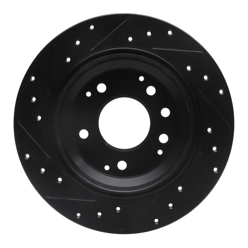R1 Concepts R1 91-99 Acura RL Rear Right Drilled & Slotted Black Brake Rotor
