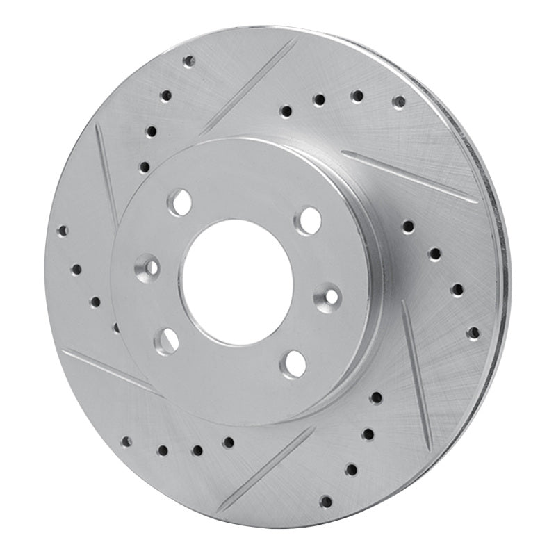 R1 Concepts R1 06-12 Dodge Attitude (Mexico) Front Left Drilled & Slotted Silver Brake Rotor