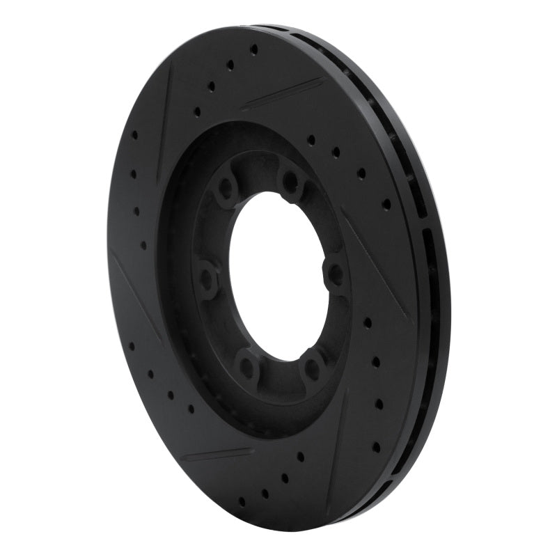 R1 Concepts R1 87-93 Mazda B2200 Front Right Drilled & Slotted Black Brake Rotor