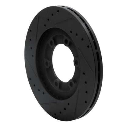 R1 Concepts R1 87-93 Mazda B2200 Front Right Drilled & Slotted Black Brake Rotor