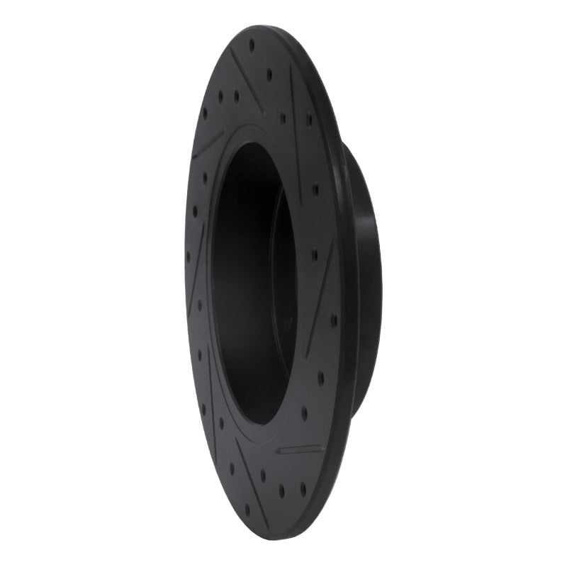 R1 Concepts R1 04-06 Nissan Sentra Rear Left Drilled & Slotted Black Brake Rotor