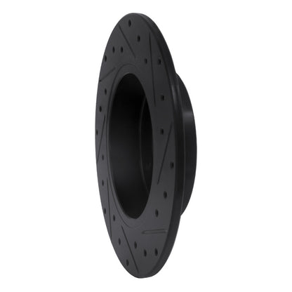 R1 Concepts R1 04-06 Nissan Sentra Rear Left Drilled & Slotted Black Brake Rotor