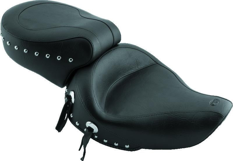 Mustang Motorcycle Mustang 91-05 Harley Dyna Wide Touring 1PC Seat w/Studs - Black
