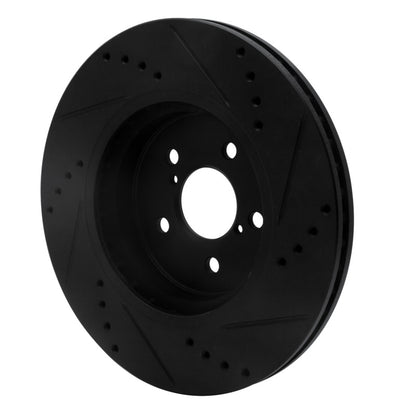 R1 Concepts R1 17-23 Subaru Crosstrek Front Left Drilled & Slotted Black Brake Rotor