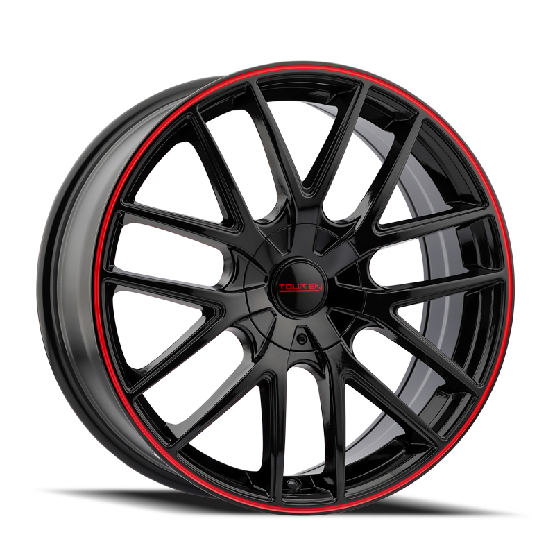 Touren 3260 TR60 17x7.5 / 4x100/114.3 BP / 42mm Offset / 67.1mm Hub Gloss Black w/ Red Ring Wheel