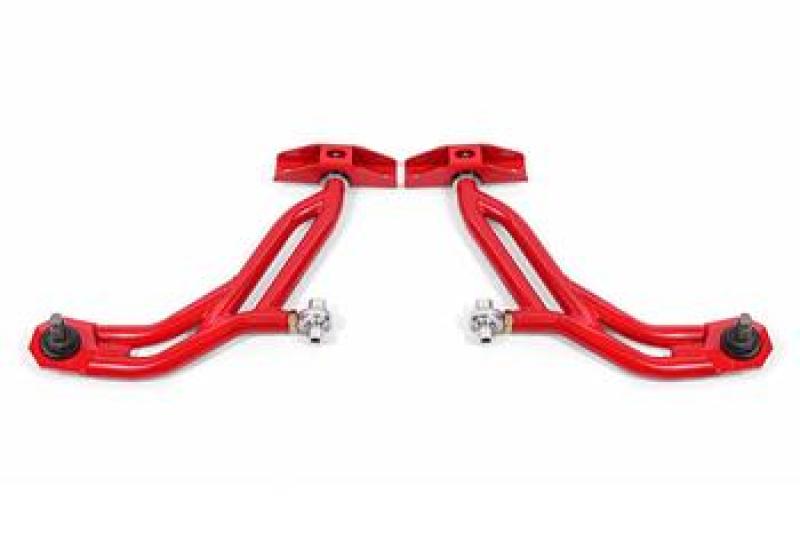 BMR Suspension BMR 10-14 Ford Mustang Adj. Lower A-Arms w/ Delrin/Rod End / 19mm Tall Ball Joint - Red