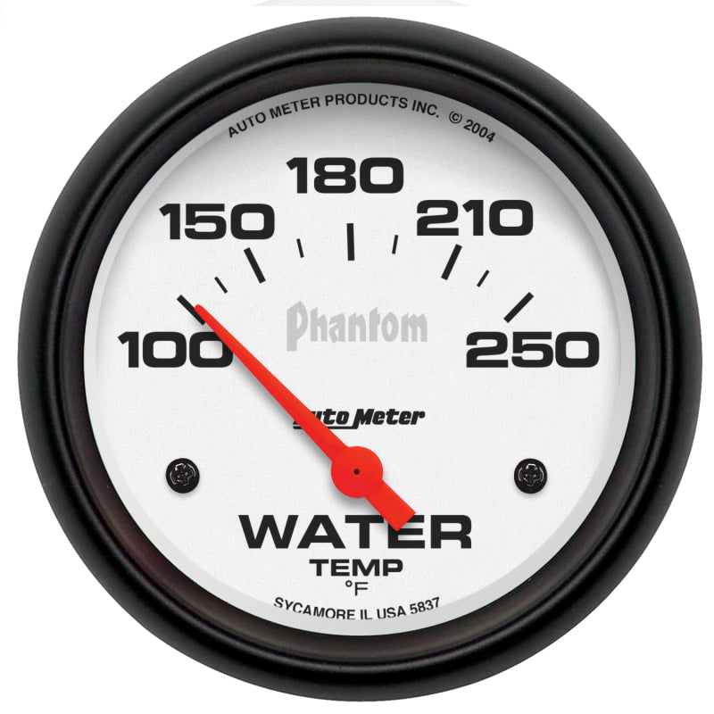 Autometer Phantom 66mm 100-250 Deg F Short Sweep Electronic Water Temperature Gauge
