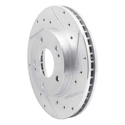 R1 Concepts R1 98-98 Eagle TALON Front Right Drilled & Slotted Silver Brake Rotor