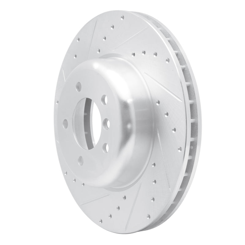 R1 Concepts R1 04-10 BMW 650I Convertible Front Left Drilled & Slotted Silver Brake Rotor