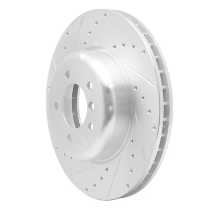 R1 Concepts R1 04-10 BMW 650I Convertible Front Left Drilled & Slotted Silver Brake Rotor