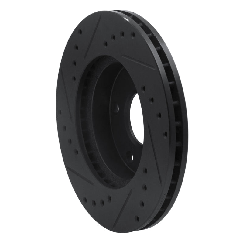 R1 Concepts R1 88-89 Merkur SCORPIO Front Left Drilled & Slotted Black Brake Rotor
