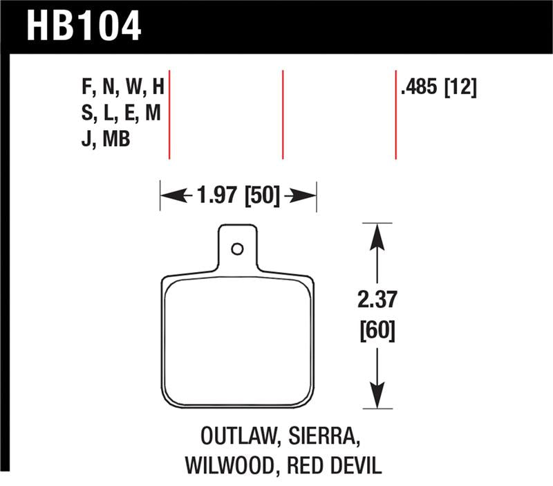 Hawk Performance Hawk Sierra/Outlaw/Wilwood HPS Street Brake Pads