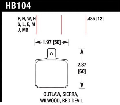 Hawk Performance Hawk Sierra/Outlaw/Wilwood HPS Street Brake Pads