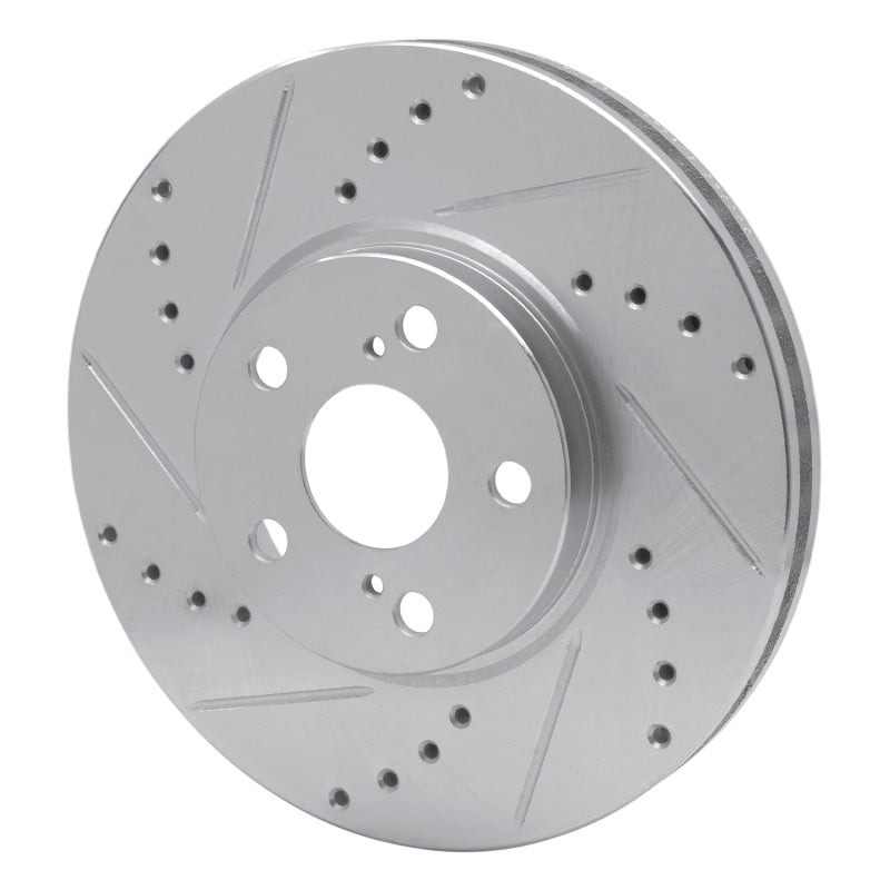R1 Concepts R1 94-99 Toyota Celica Front Left Drilled & Slotted Silver Brake Rotor