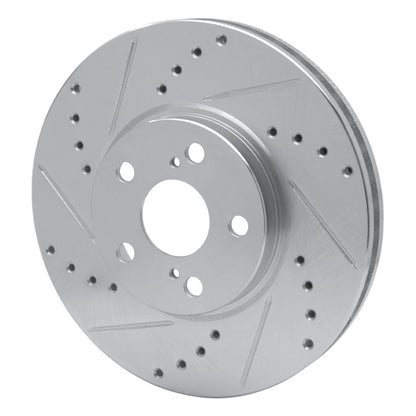 R1 Concepts R1 94-99 Toyota Celica Front Left Drilled & Slotted Silver Brake Rotor