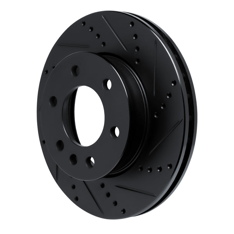 R1 Concepts R1 06-25 American Coach Patriot Front Right Drilled & Slotted Black Brake Rotor