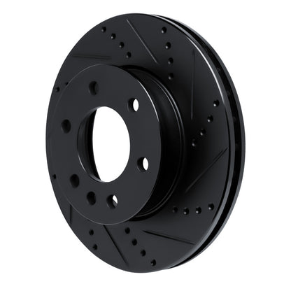 R1 Concepts R1 06-25 American Coach Patriot Front Right Drilled & Slotted Black Brake Rotor