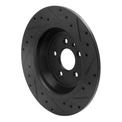R1 Concepts R1 13-20 Ford Escape Rear Left Drilled & Slotted Black Brake Rotor