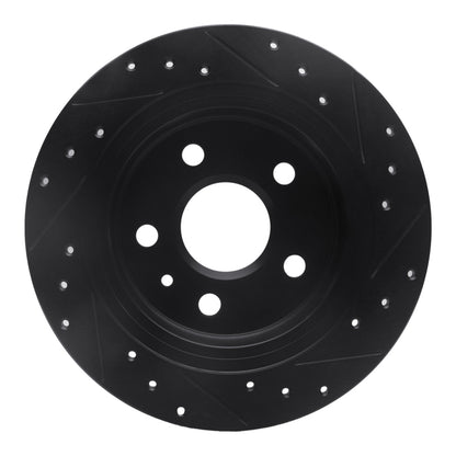 R1 Concepts R1 11-16 Buick Regal Rear Left Drilled & Slotted Black Brake Rotor