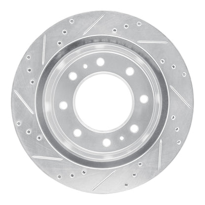 R1 Concepts R1 11-25 Chevrolet Suburban 3500 HD Rear Right Drilled & Slotted Silver Brake Rotor