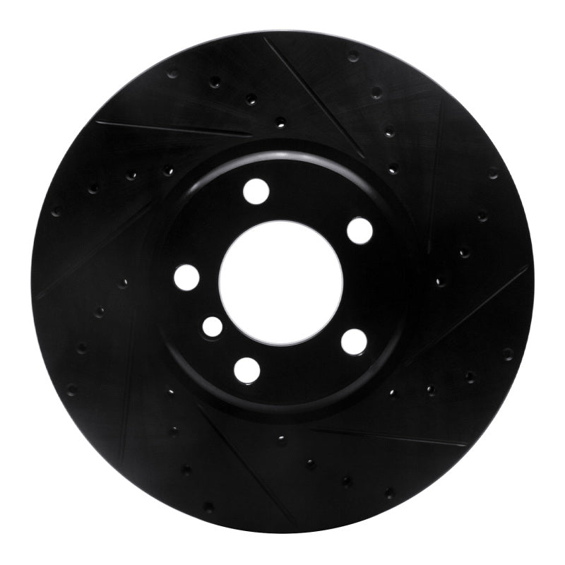 R1 Concepts R1 12-21 BMW 440I Gran Coupe Front Right Drilled & Slotted Black Brake Rotor